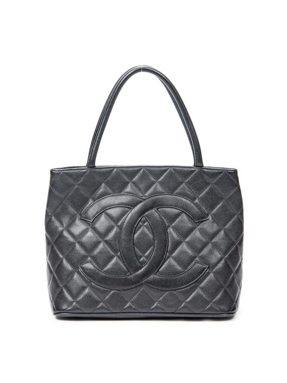 Chanel Medallion Tote Quilted Caviar #311254C24B
